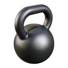 Single dark gray kettlebell on black background