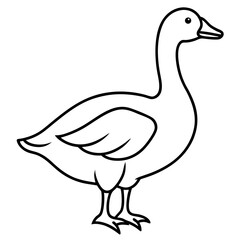 White Goose Outline Design