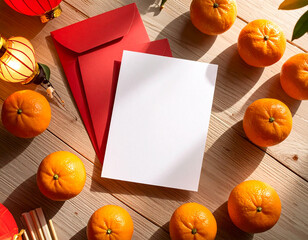 Chinese New Year Greeting Card Mockup