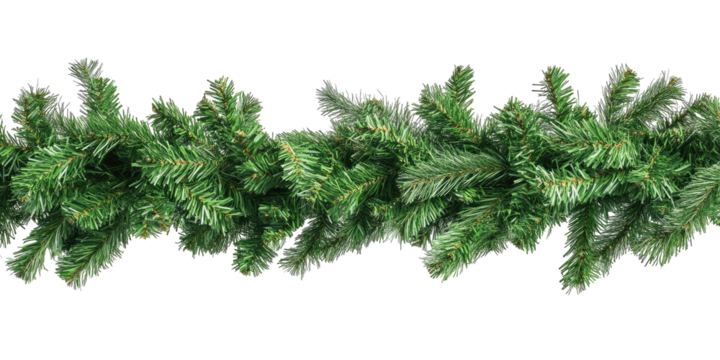 Green artificial pine garland