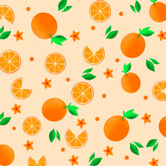 seamless pattern with oranges