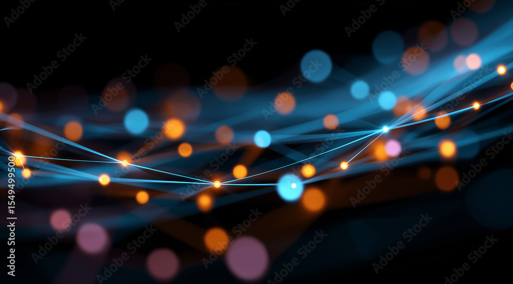 Poster a beauty futuristic abstract background in a high-tech style. shining lines and patterns resembling 