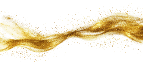 Gold glitter flowing ribbon