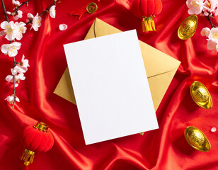 Chinese New Year Greeting Card Mockup