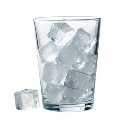Closeup of Ice Cubes in a Glass isolated on transparent baackground