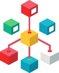 Obraz premium Cubes are building blocks isolated on a white background, representing 3D architecture and real estate business