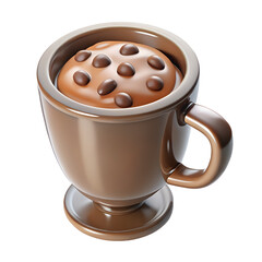 a glass of hot cocoa with chocolate chips