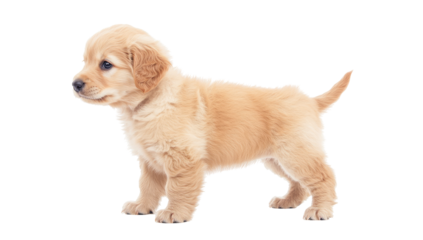 Cute golden retriever puppy, side view