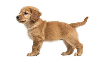 Adorable golden retriever puppy, side view (1)