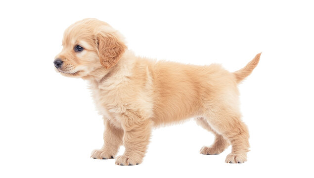 Cute golden retriever puppy, side view - Powered by Adobe