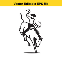 Dynamic Rodeo Ride A Cowboy's Thrilling Struggle Against a Bucking Horse an Exciting Display of Skill Strength and Determination in the Heart of Western Tradition