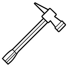 Black and White Hammer Vector Drawing