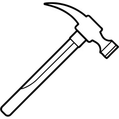 Black and White Hammer Vector Drawing