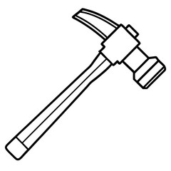 Black and White Hammer Vector Drawing
