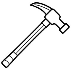 Black and White Hammer Vector Drawing