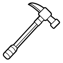 Black and White Hammer Vector Drawing
