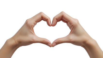 Fototapeta premium Hands making heart shape photo for love and valentine's day concept isolated on white background image stock on transparent background