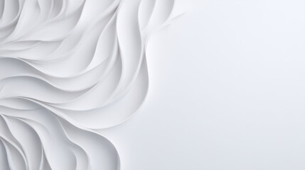 Elegant white abstract design on a smooth backdrop, fostering a contemporary artistic ambiance, featuring minimalist elements and ample negative space for visual clarity