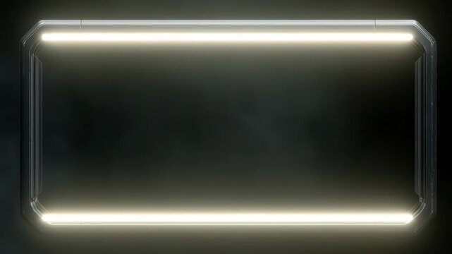 A futuristic metallic frame with glowing side lights provides a modern sci fi background
