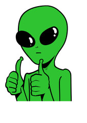 Friendly Alien Visitor – Cute Space Creature Illustration