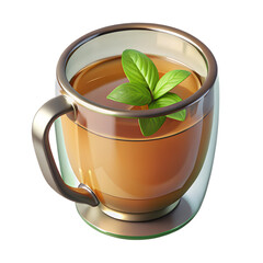 green, herbal tea with mint leaves