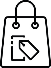 Shopping Bag with Statistics Tag Icon for Retail Analysis, E-commerce Data, and Sales Tracking