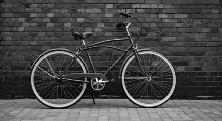 Fotobehang vintage bicycle on a wall © Ahmer