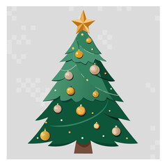 Minimalist Holiday Tree in Deep Green with Soft Lighting