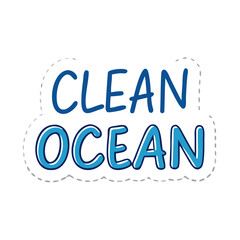 Clean ocean typography design on a white background with copy space
