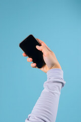 Person Holding a Cellular Phone. Generative Ai
