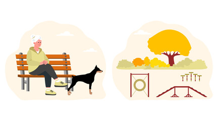 Retired people Walk Dog training Agility Activity