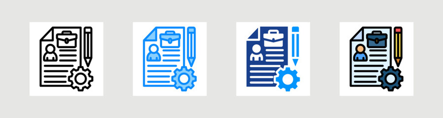 Employment Contract Icon Collection Set Multiple Style