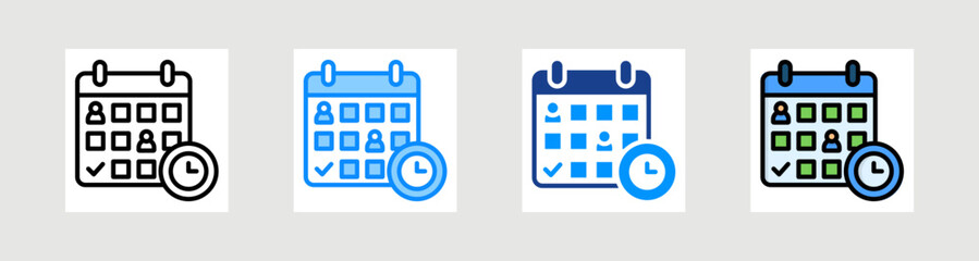 Work Schedule Icon Collection Set Multiple Style