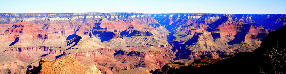 Panorama Hazy Sky Day Winter The Grand Canyon Arizona