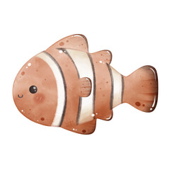Cute Clownfish Character Illustration for Sea Life Design	
