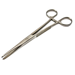 Surgical Hemostat Clamp isolated on transparent baackground