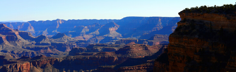 Panorama Hazy Sky Day Winter The Grand Canyon Arizona