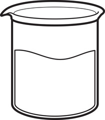Line Drawing of Beaker with Partially Filled Liquid
