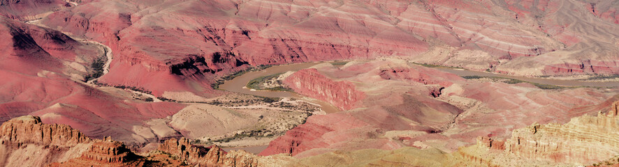 Panorama Hazy Sky Day Winter The Grand Canyon Arizona