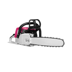 Electric Tree trimmer. chainsaw. Close-up of chain saw isolated on white background