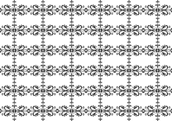 Black Seamless Ornate Floral Swirl Pattern Vector