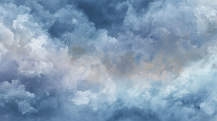 Obraz premium ふんわりとした雲の重なりが印象的な幻想アート背景