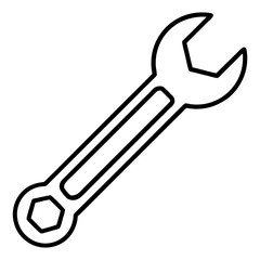 Hand Tool Wrench Line Drawing Vector