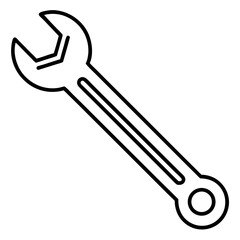 Hand Tool Wrench Line Drawing Vector