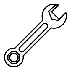 Hand Tool Wrench Line Drawing Vector