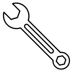 Hand Tool Wrench Line Drawing Vector