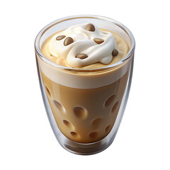 delicious iced latte with berries