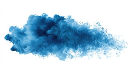 Fototapeta premium Abstract blue watercolor clouds on white background. Simple clean minimalist style with watercolor brush strokes, fluid lines, white space between shapes. High resolution, quality, detail.