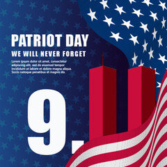 Banners commemorating the September 11 attacks. Patriot Day 9/11 Commemorative Banners with US flags. Patriot Day Banners.