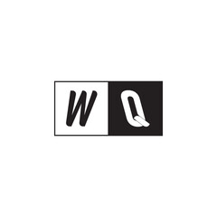 Unique Simple Bold WQ Monogram Logo Design Alphabet Initial Alphabet Vector